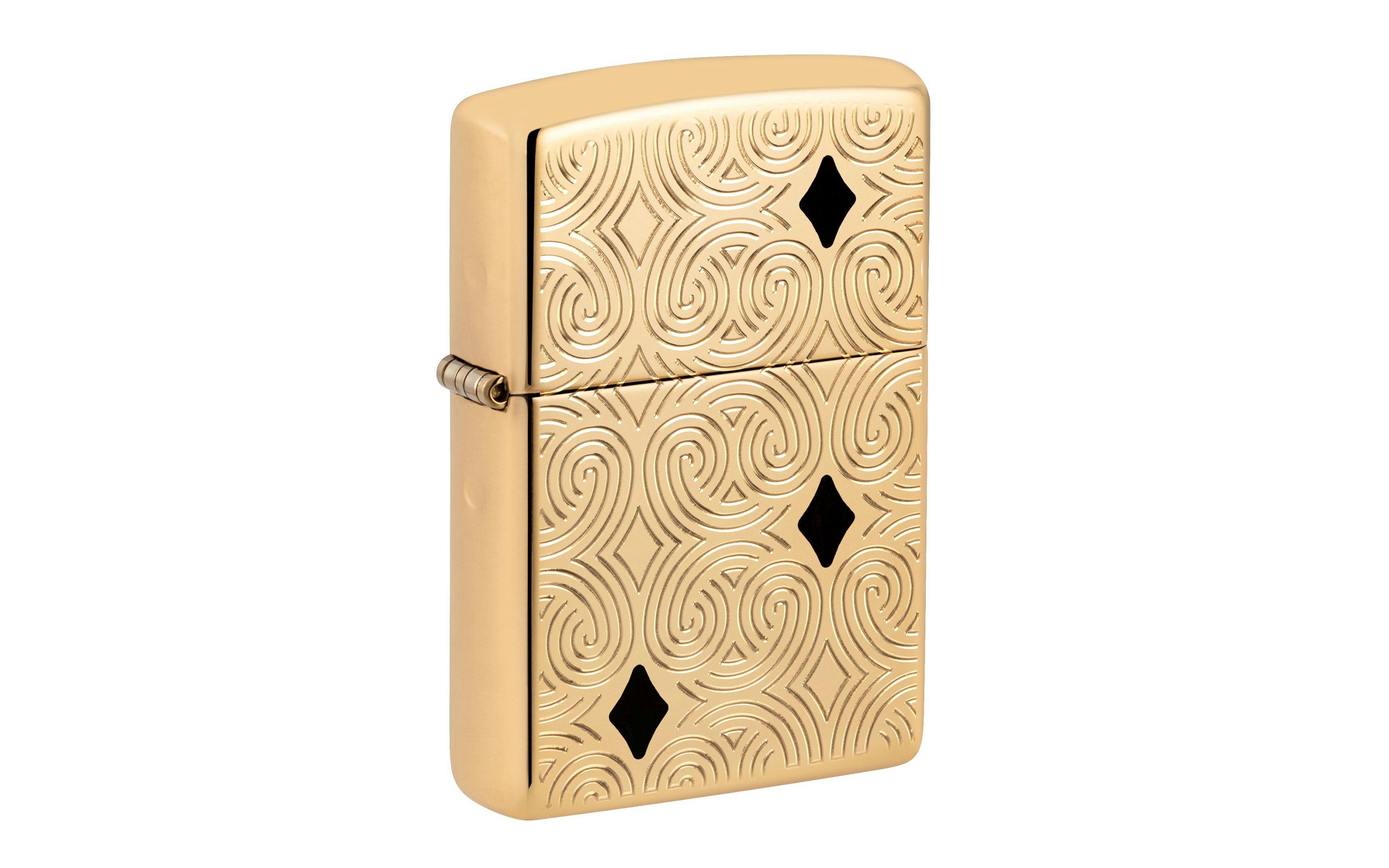 Zippo Geometric Armor Case High Polish Brass 49884-000002, lighter