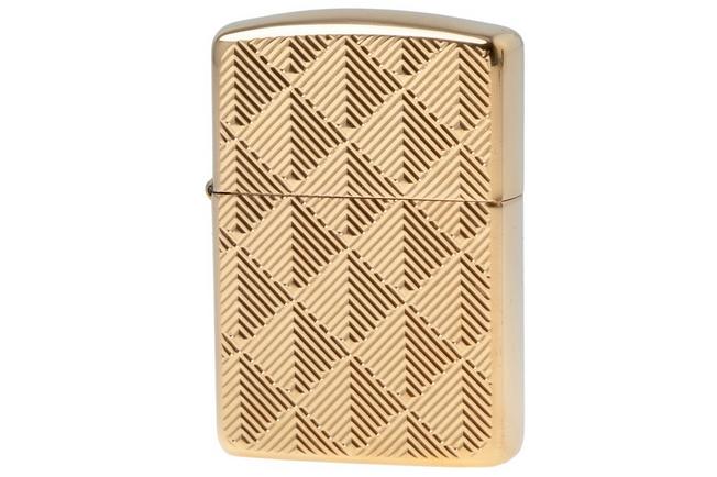 Afbeelding voor Zippo Armor Pattern Design High Polish Brass 60006610, aansteker
