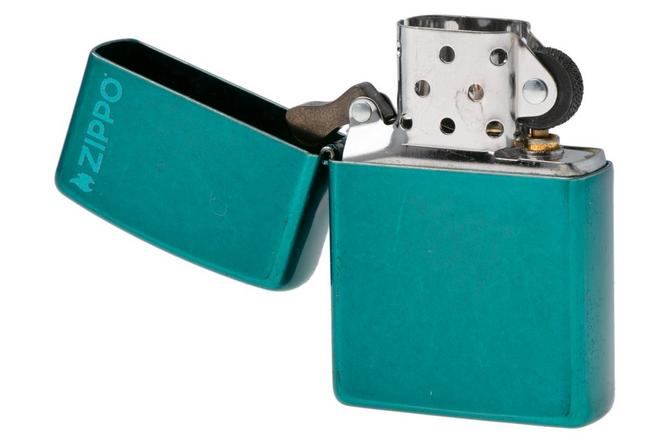 Afbeelding voor Zippo Candy Teal with Zippo Logo 60007678, aansteker