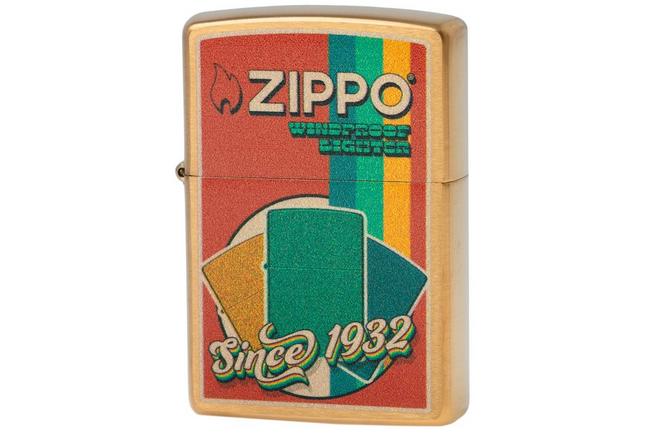 Afbeelding voor Zippo Vintage Zippo Design Brushed Brass 60007703, aansteker