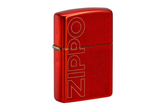 MECHERO ZIPPO METALLIC RED CON LOGO