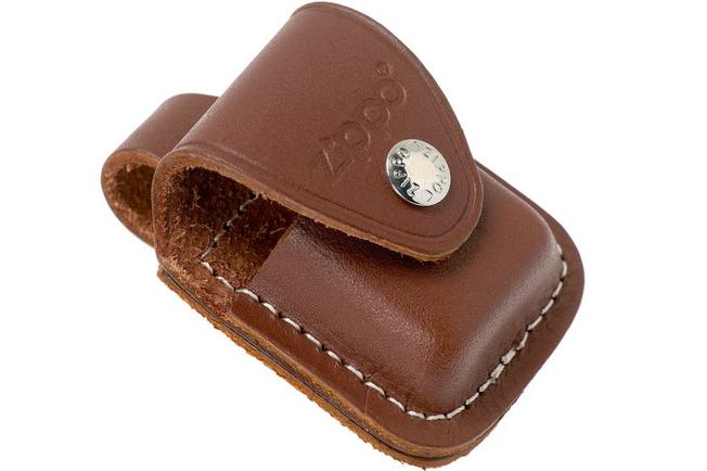 Brown Leather Lighter Pouch with Belt Loops