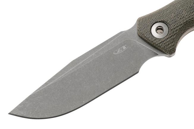 Afbeelding voor Zero Tolerance 0004OL, Stonewashed CPM Cru-Wear, Olive Drab Micarta vaststaand mes