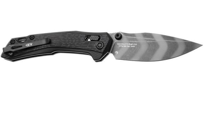 Afbeelding voor Zero Tolerance 0203BLKTS, Cerakote Tiger Stipe CPM M4, Black G10, zakmes, ZT Originals design