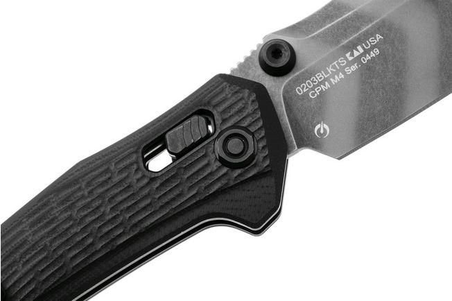 Afbeelding voor Zero Tolerance 0203BLKTS, Cerakote Tiger Stipe CPM M4, Black G10, zakmes, ZT Originals design