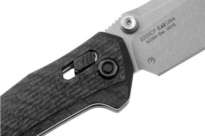 Afbeelding voor Zero Tolerance 0203CF, Stonewashed Böhler M390, Carbonfiber, zakmes, ZT Originals design