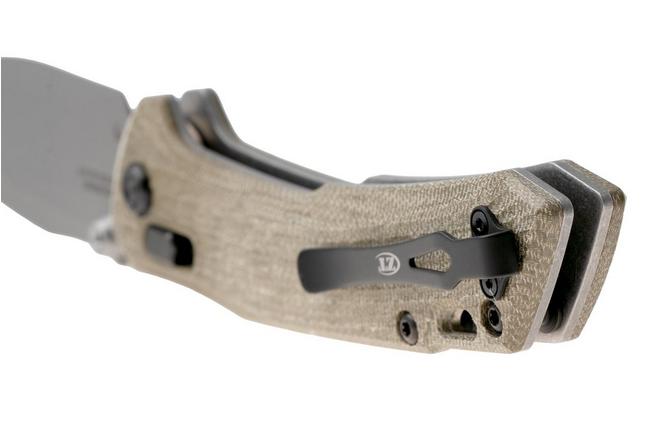 Afbeelding voor Zero Tolerance 0203 0203GRM390 Working Finish Böhler M390, Green Micarta, Factory Special Series zakmes