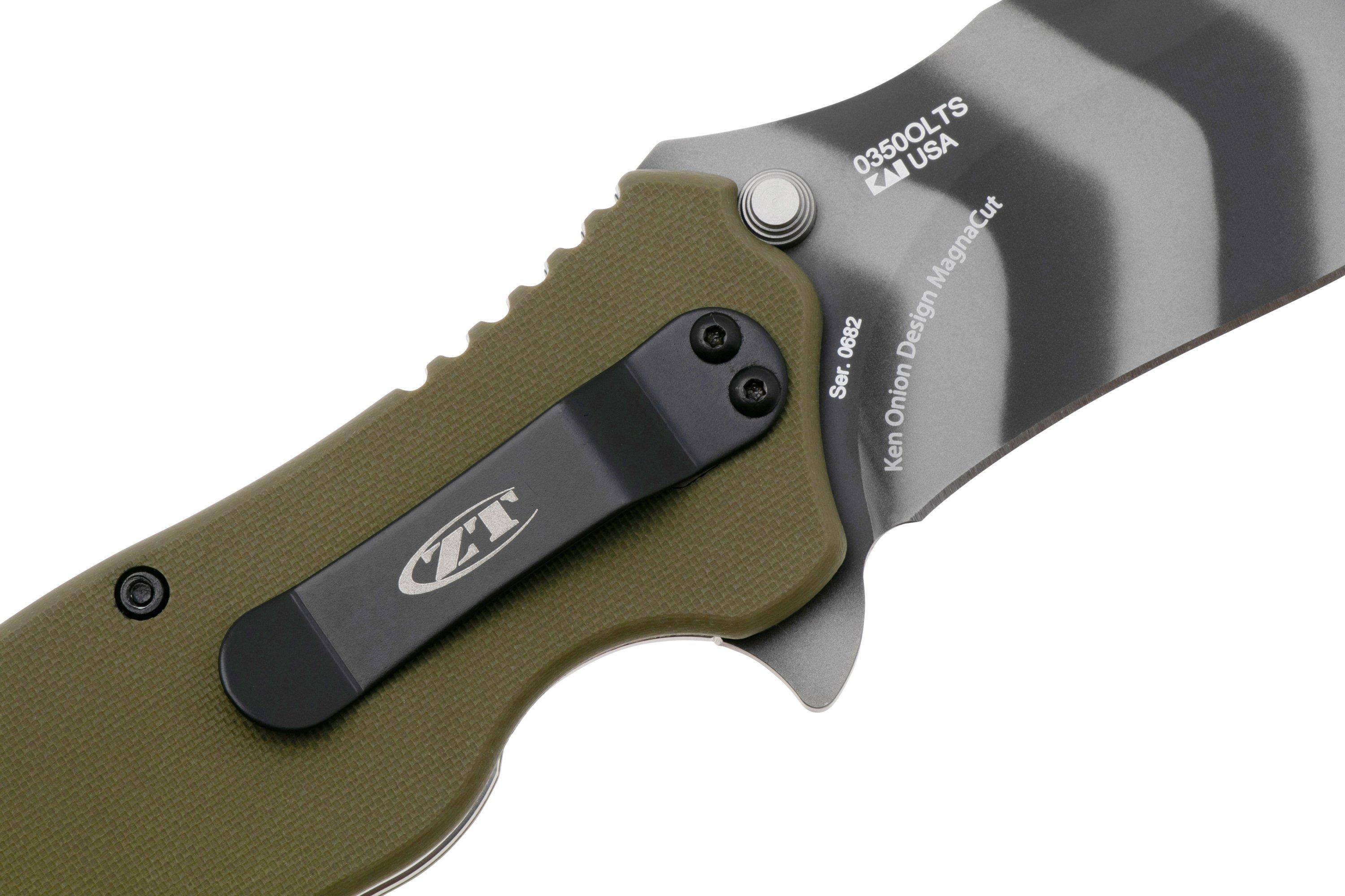 Zero Tolerance 0350OLTS Tiger Stripe MagnaCut, OD Green G10 Limited