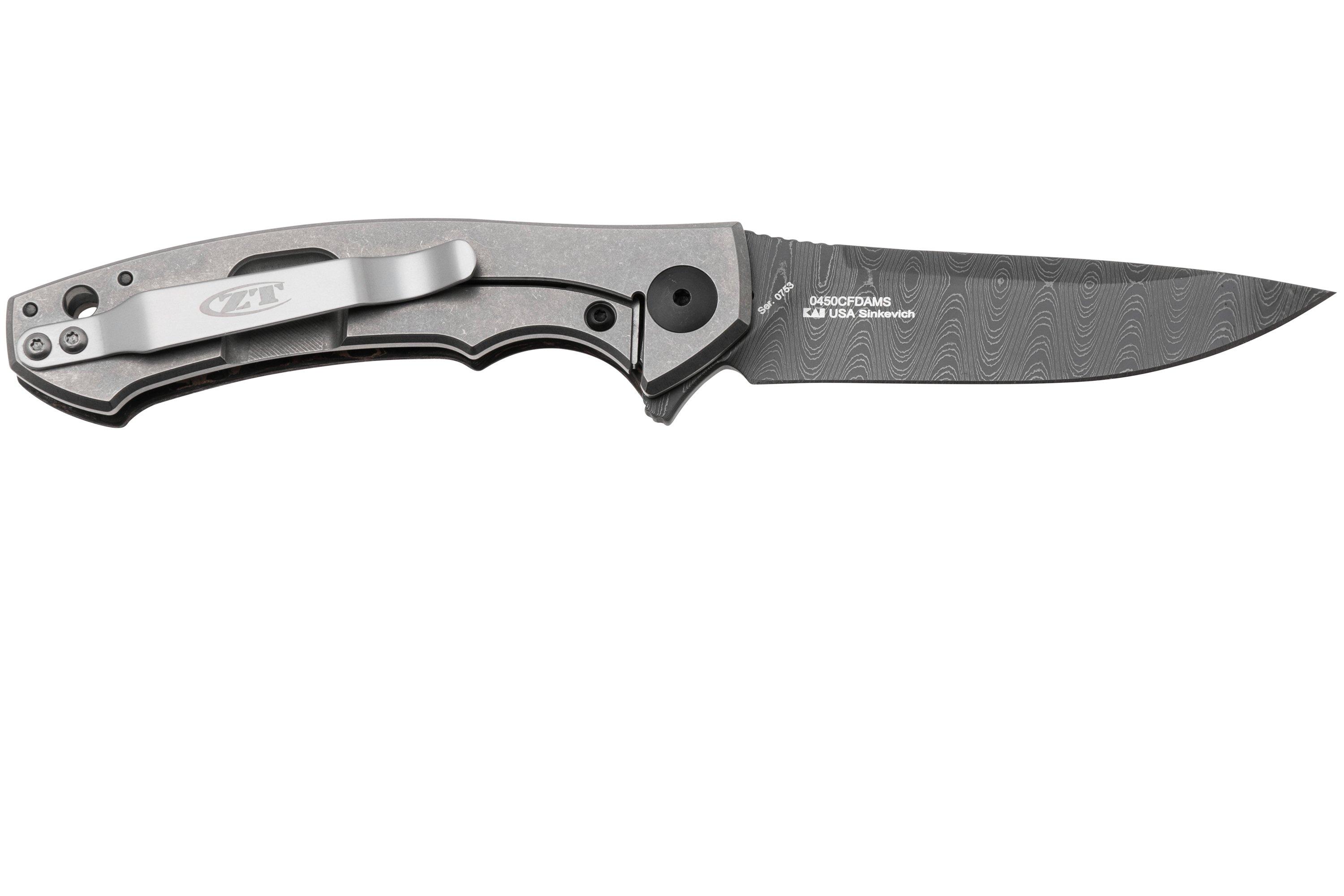 Zero Tolerance 0450CFDAMS Limited Vegas Forge Damascus, Marble