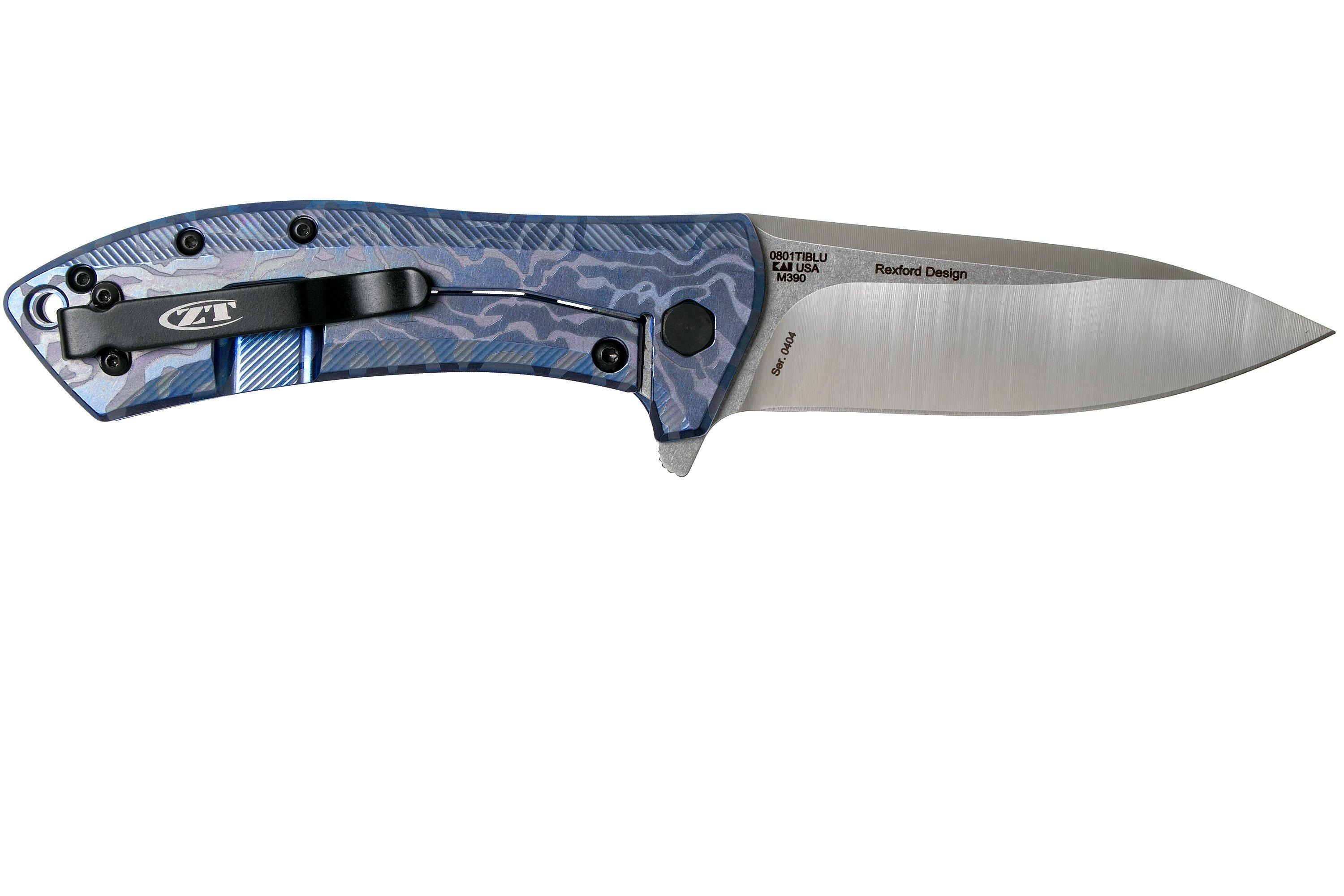 Zero Tolerance ZT0801TIBLU M390 Sprint Run pocket knife, Todd 