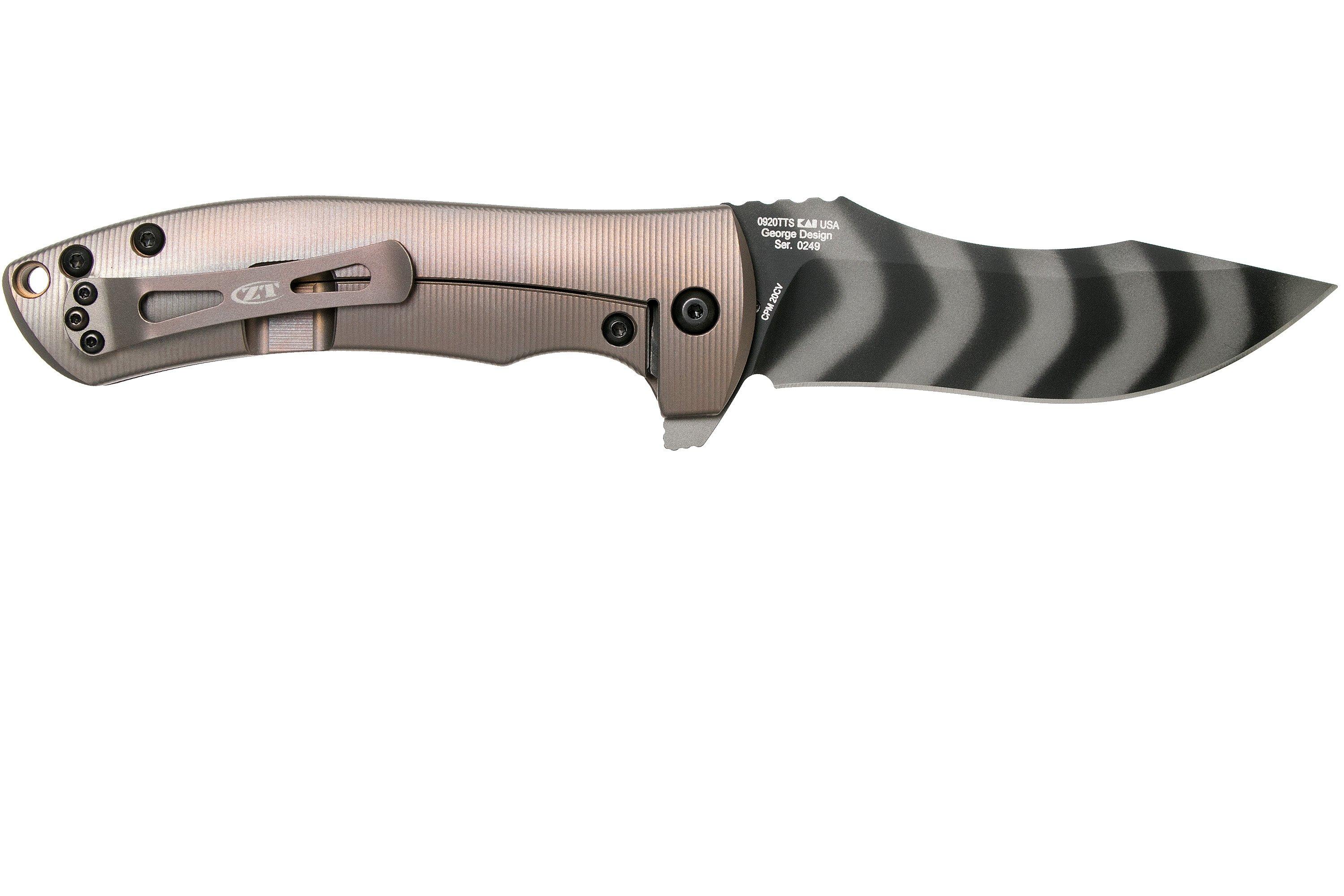 Zero Tolerance 0920TTS Bronze Tiger Stripe Sprint Run pcoket knife, Les