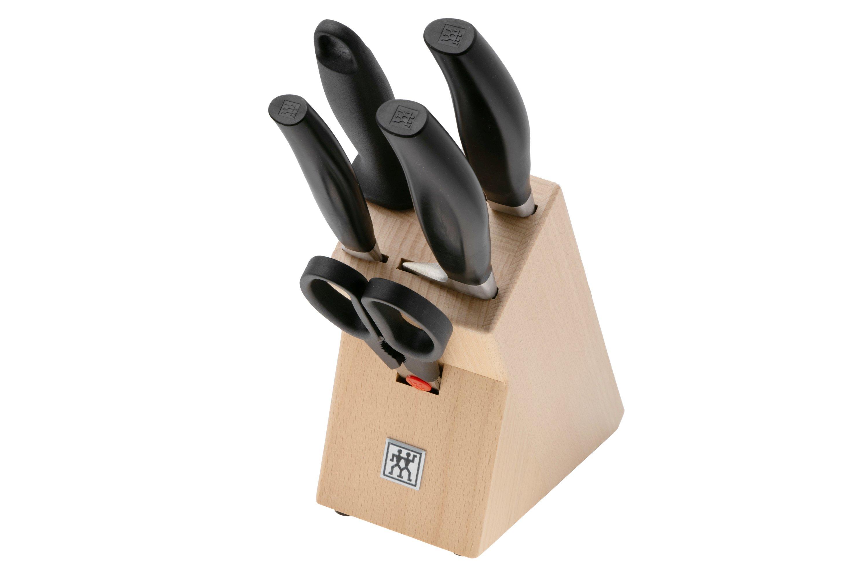 ZWILLING Twin Signature Ceppo Portacoltelli 6 Pezzi In Acciaio Inox E Legno Di Betulla - Coltelli Professionali Made In Germany - 4