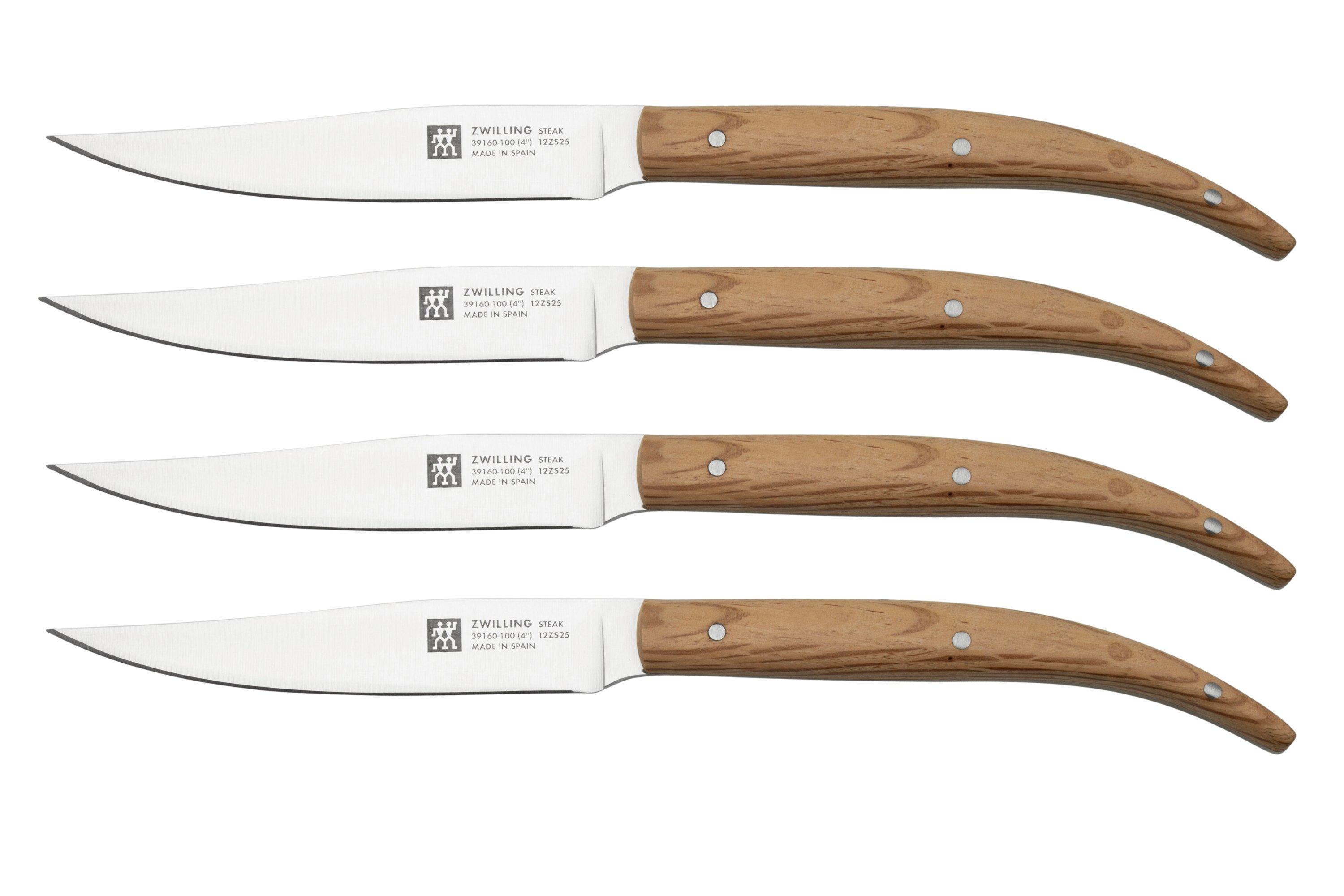 J A Henckels 6 Pc Wood Handle Knife Set w/ Wood Block Oak