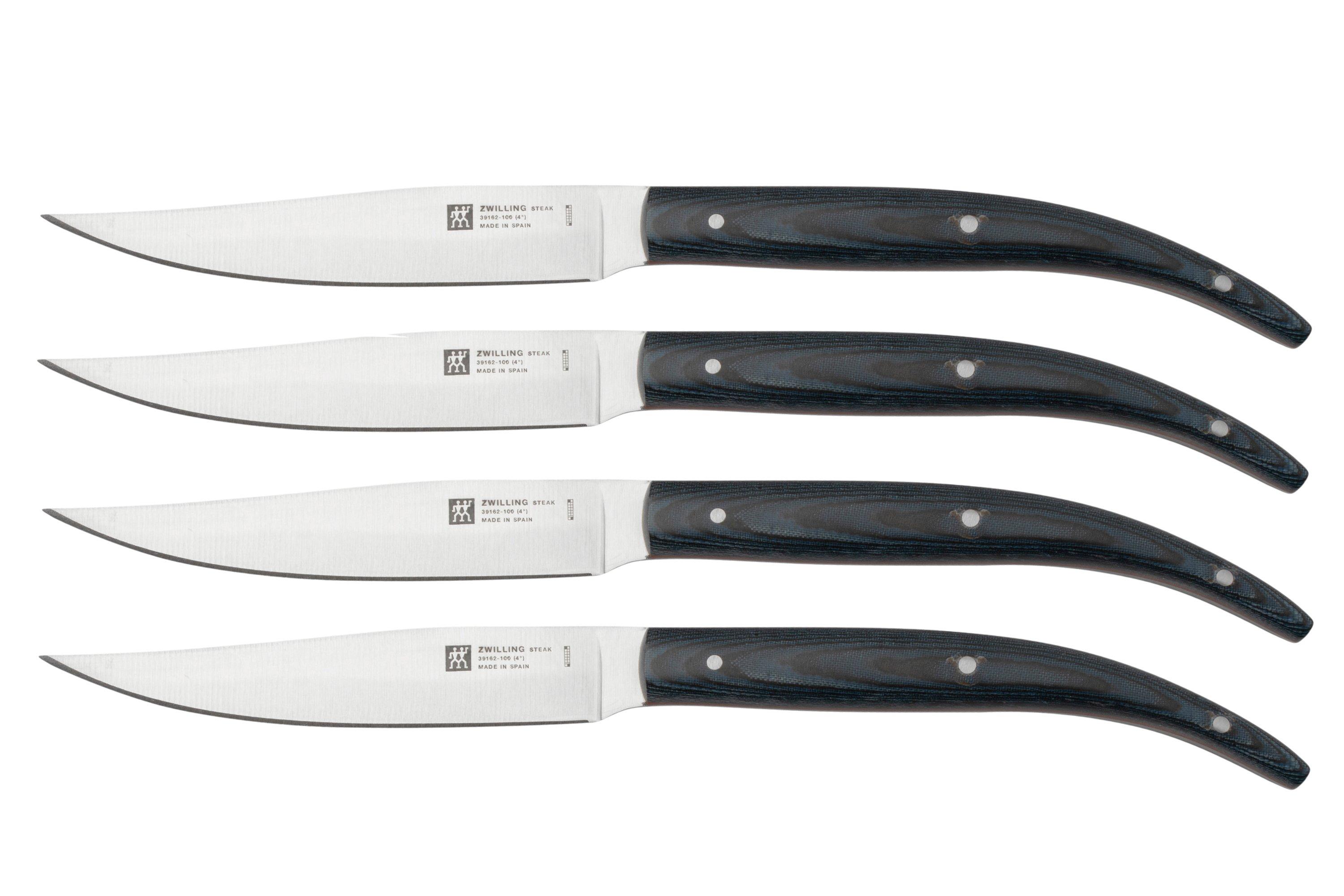 Zwilling Steak 39162, 4-piece steak knife set, micarta blue