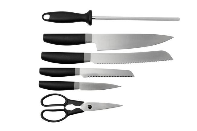 Buy the 7pc Sabatier Stainless Steel Handle Kitchen Knife Set with Scissors