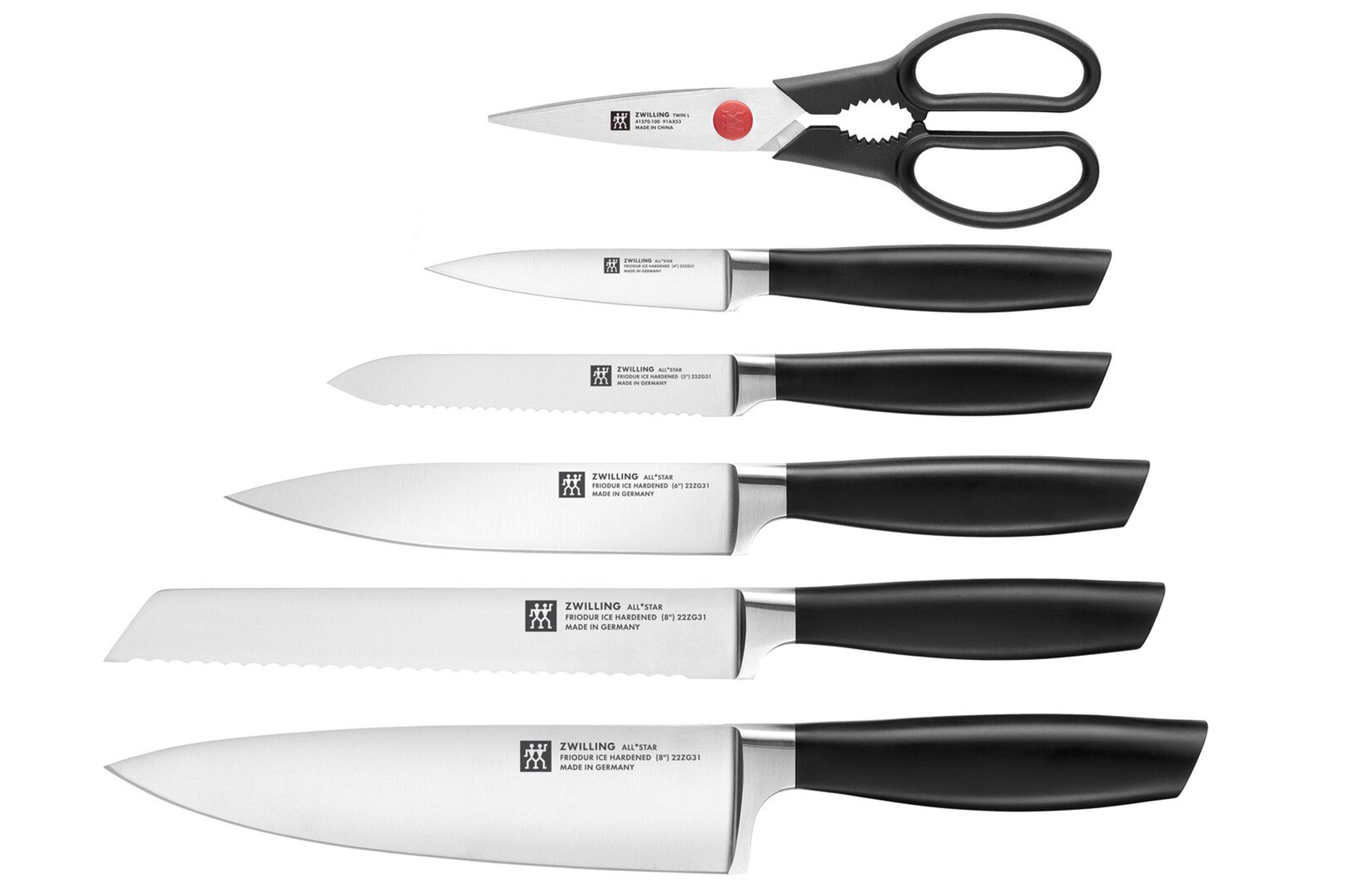 Zwilling All Star 1022569, 7piece knife set with knife block, white