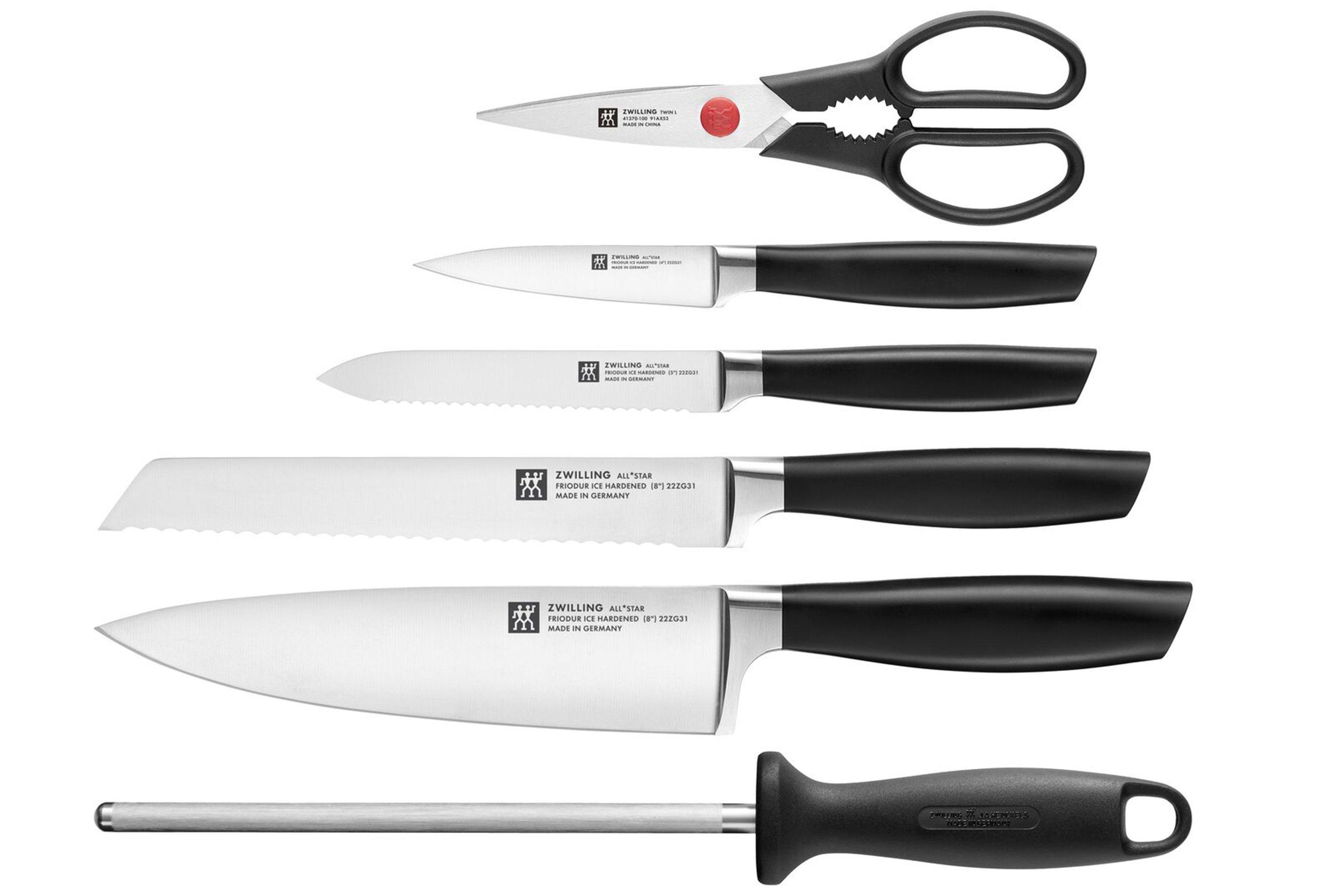 Zwilling All Star 1022596, 7-peças conjunto de facas com bloco de facas ...