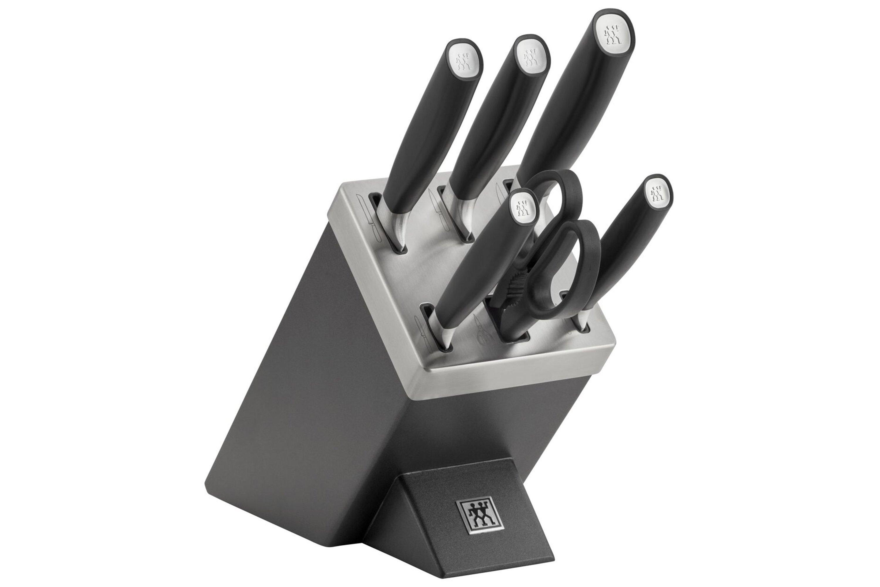 Zwilling All Star 1022760, set di 7 coltelli con ceppo portacoltelli,  antracite/argento