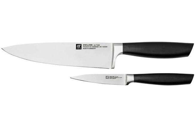 Zwilling All Star 1022777, Juego 2 de cuchillos, cuchillo de chef y cuchillo  puntilla, negro