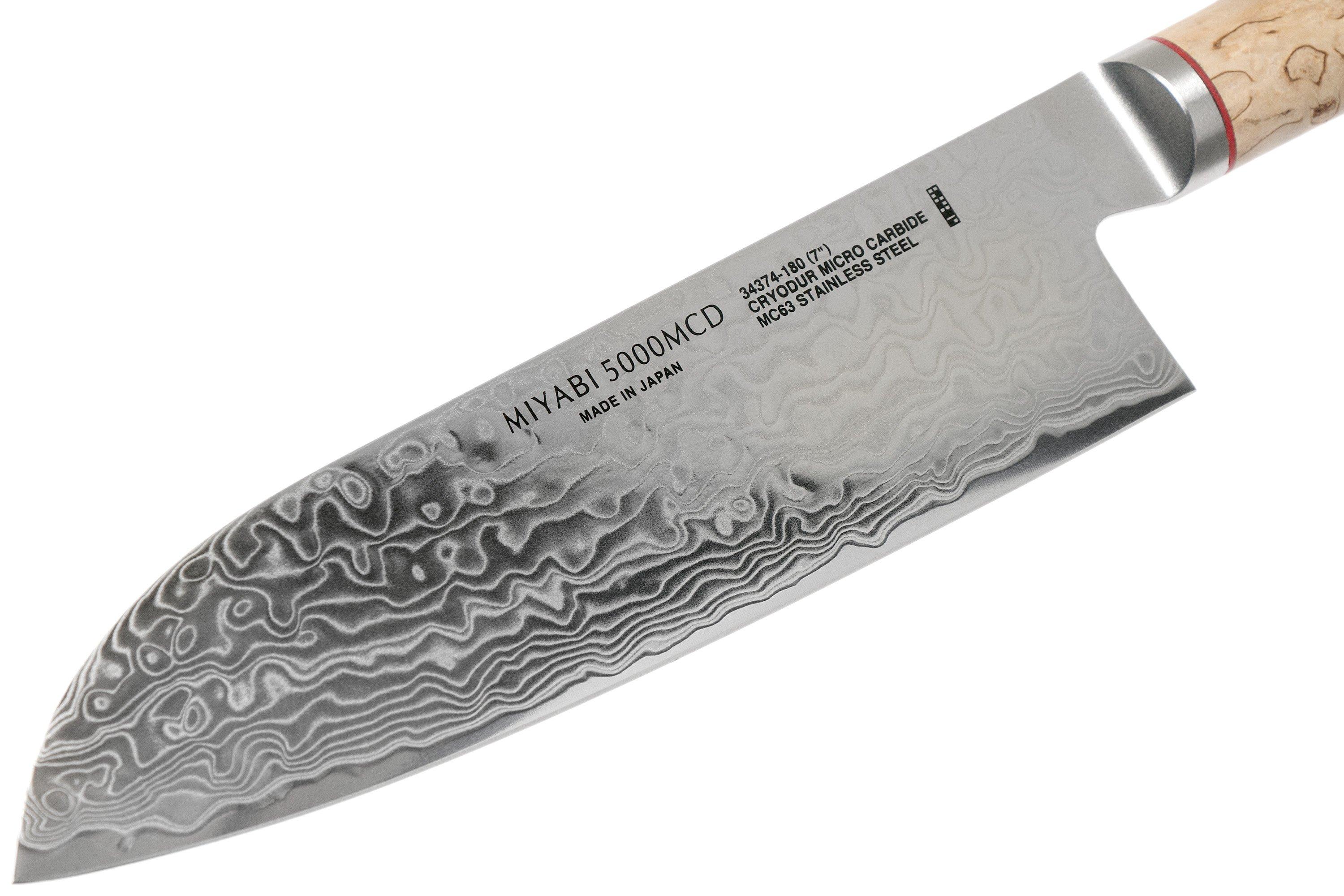 Coltello Santoku giapponese Miyabi in acciaio damasco cm 18 363624 - RGMania