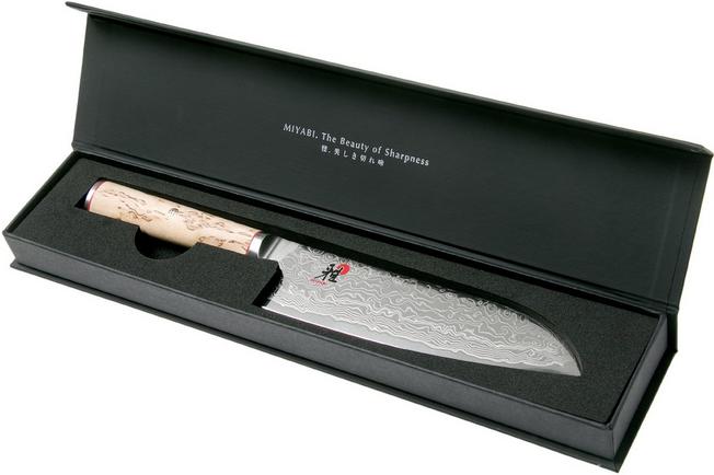 Coltello Santoku giapponese Miyabi in acciaio damasco cm 18 363624