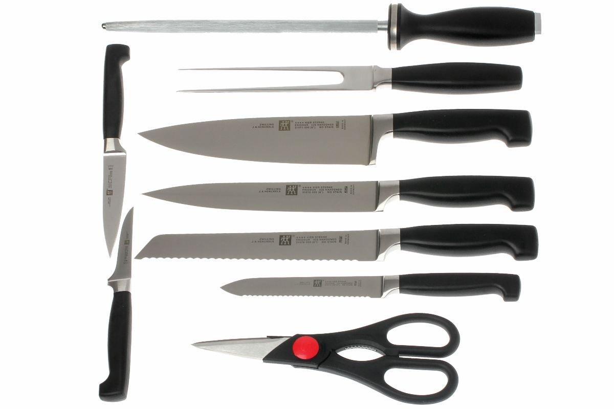 10PCS Kitchen Knife Set with Wood Block Stainless Steel Knife Set  w/Sharpener