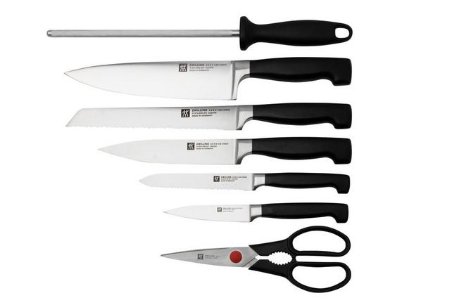 Zwilling J. A. Henckels - Four Star Cutlery Set with Knife Block &  Sharpening Steel, 8 Pieces