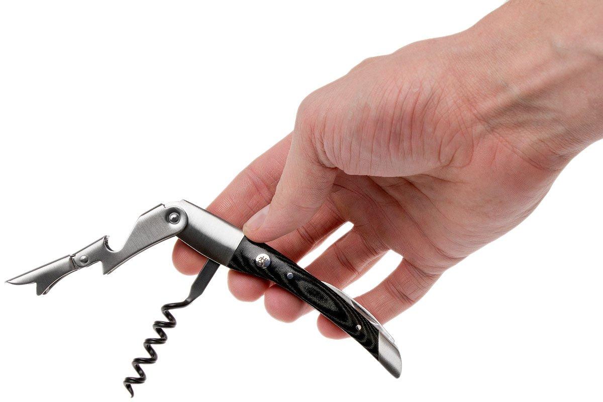 Wine Foil Cutter Boomerang Two-Step Soft-Touch Corkscrew, Black