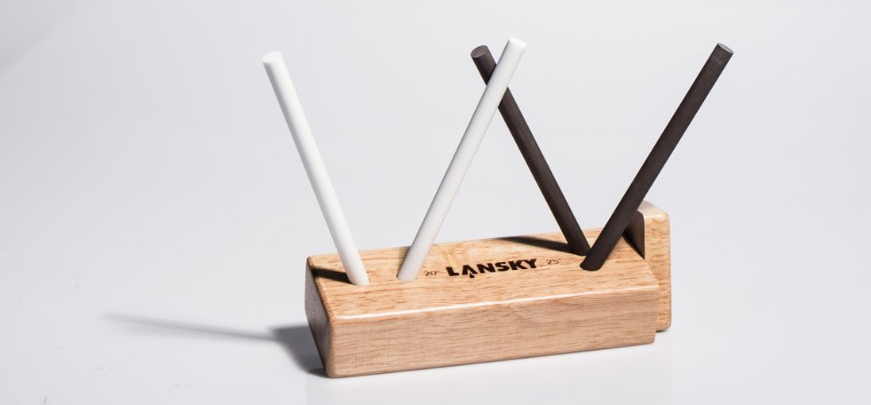 Lansky slijpsysteem op een witte achtergrond