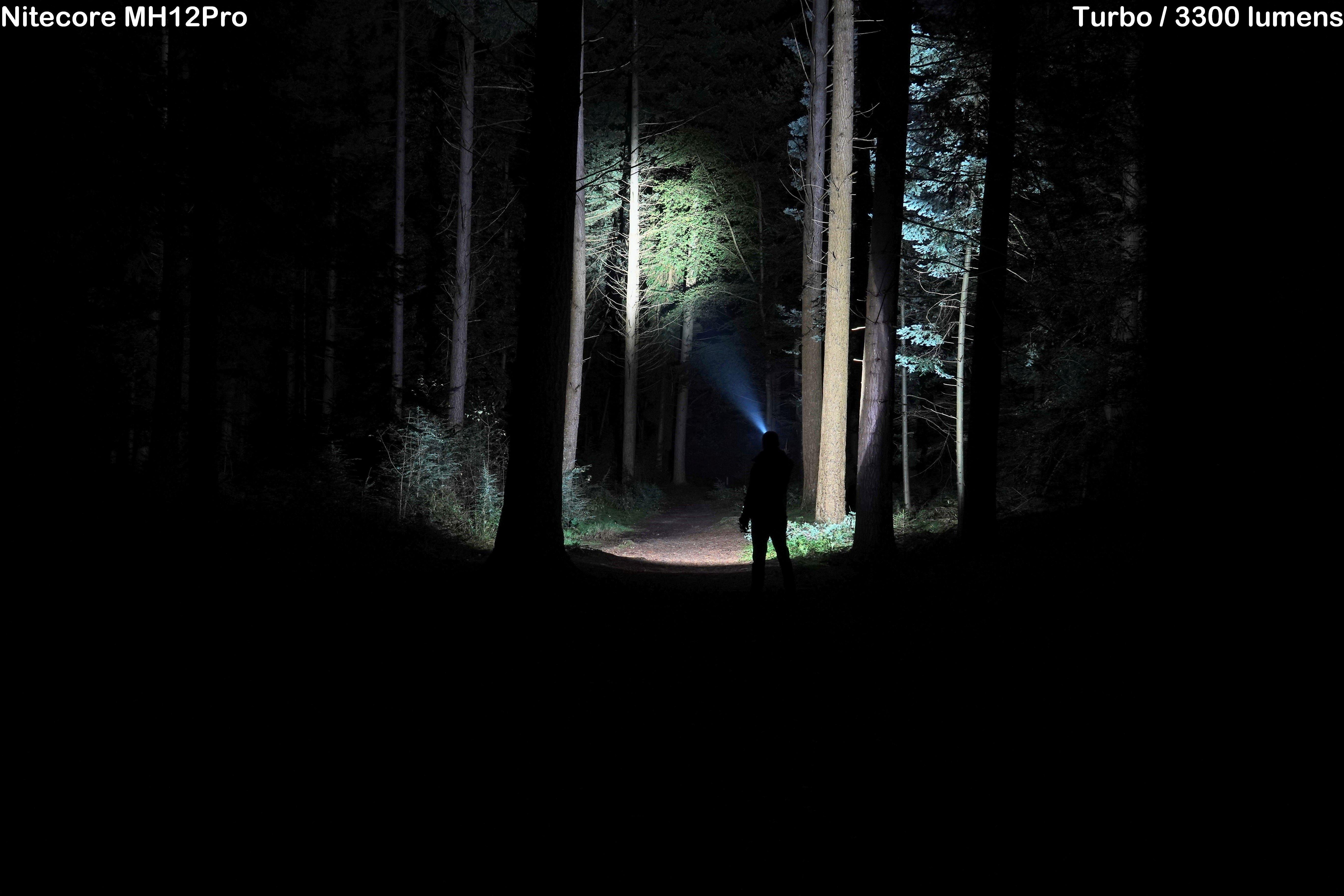 Nitecore MH12 Pro as a searchlight