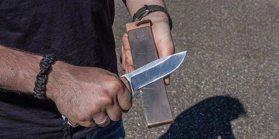 Sharpening Your Knife In The Field While Camping Or Hiking