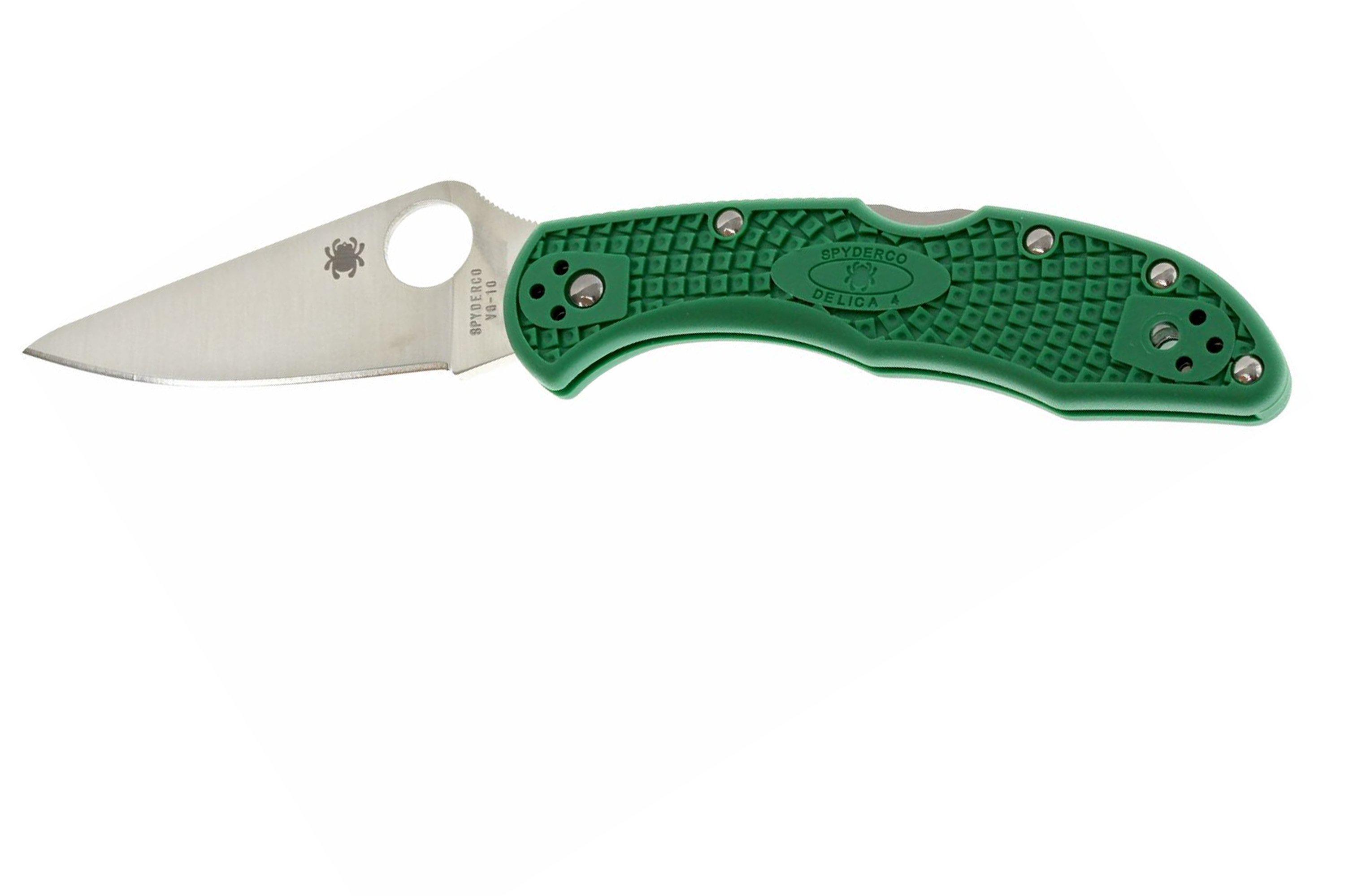 Spyderco Delica 4 Green C11FPGR pocket knife | Advantageously shopping ...