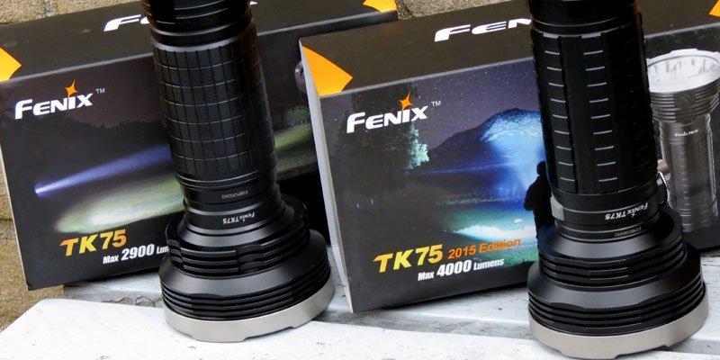 Zaklampvergelijk: Fenix TK75 (2900 lumen) met de TK75-2015 (4000 lumen)