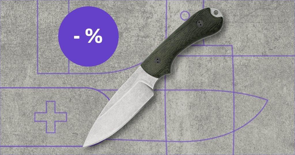 Couteau Bradford Knives avec étiquette de réduction