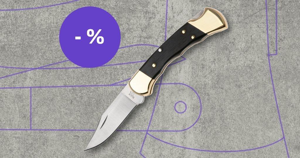 Buck knife with discount label