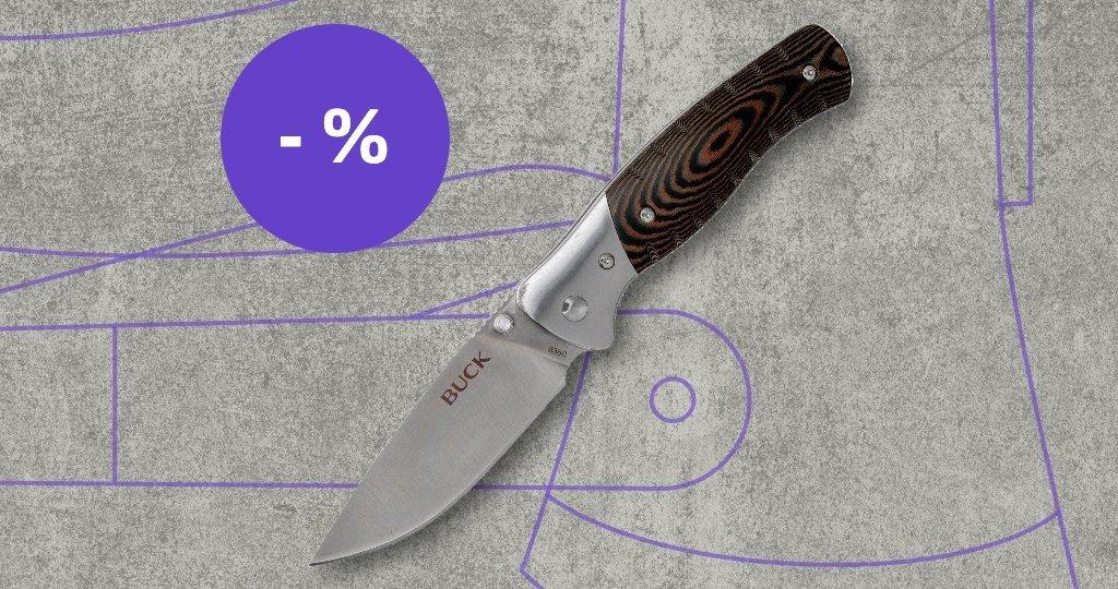 Buck knife with discount label