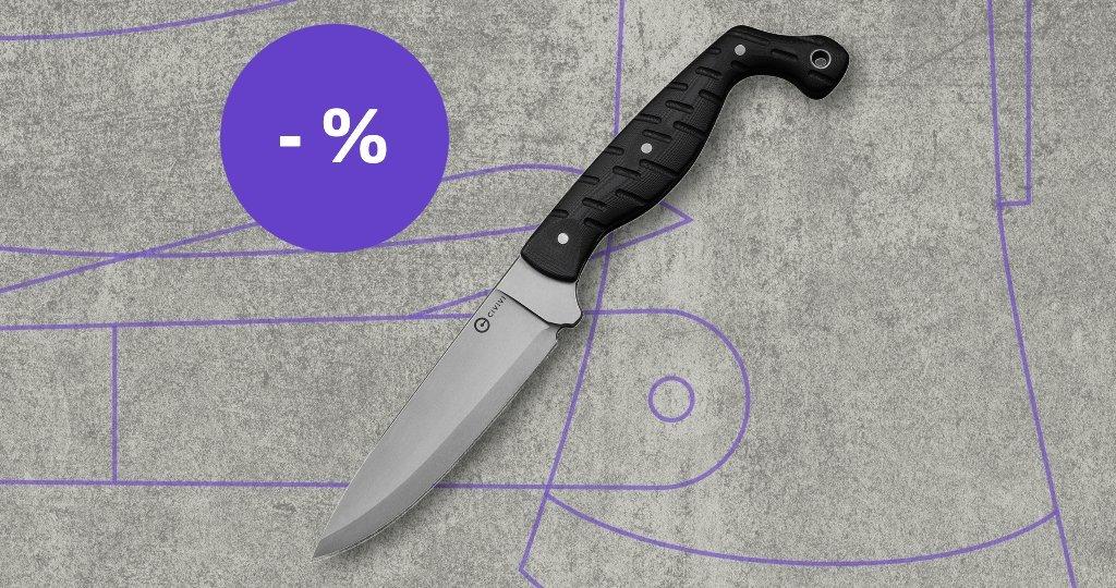 Couteau Civivi avec étiquette de réduction