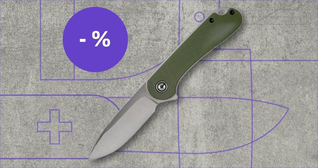 Couteau Civivi avec étiquette de réduction