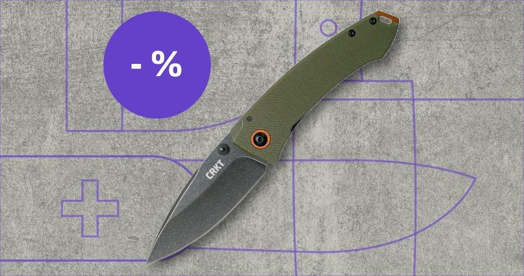 CRKT knife with discount label