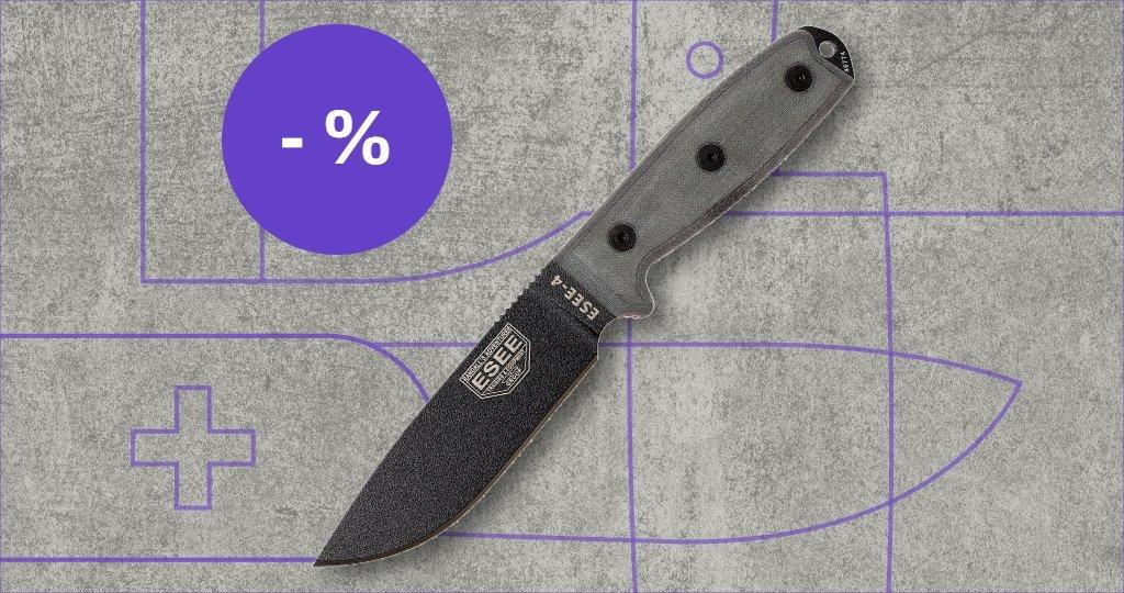 Couteau ESEE Knives avec étiquette de réduction