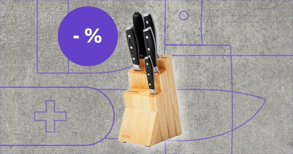 Eden knife with discount label