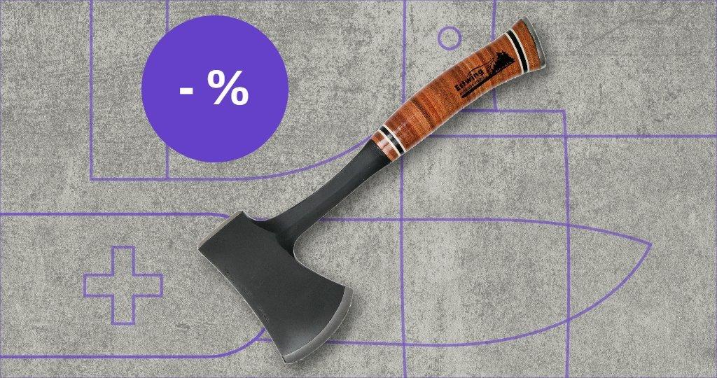 Estwing axe with discount label