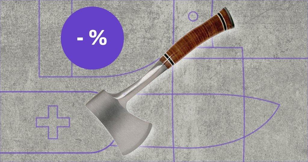 Estwing axe with discount label