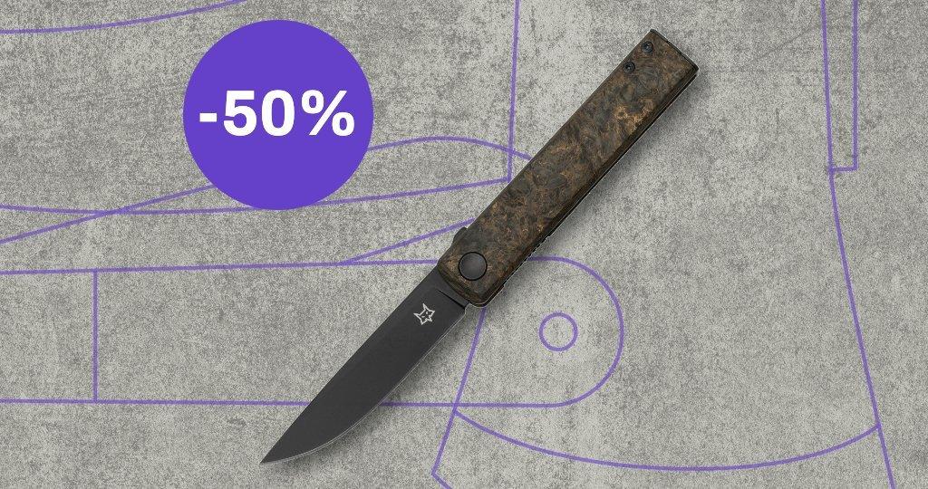 Fox cuchillo con etiqueta de descuento