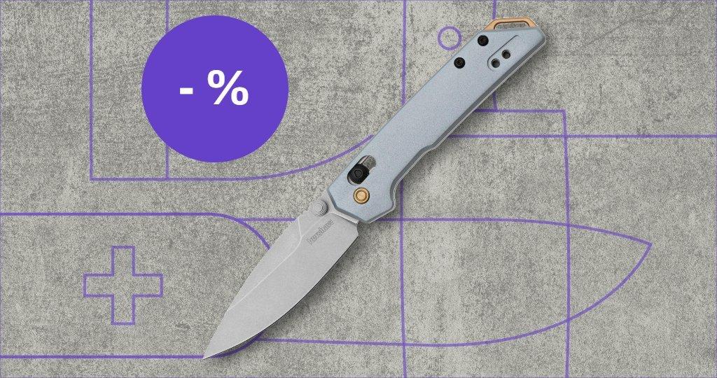 Kershaw cuchillo con etiqueta de descuento
