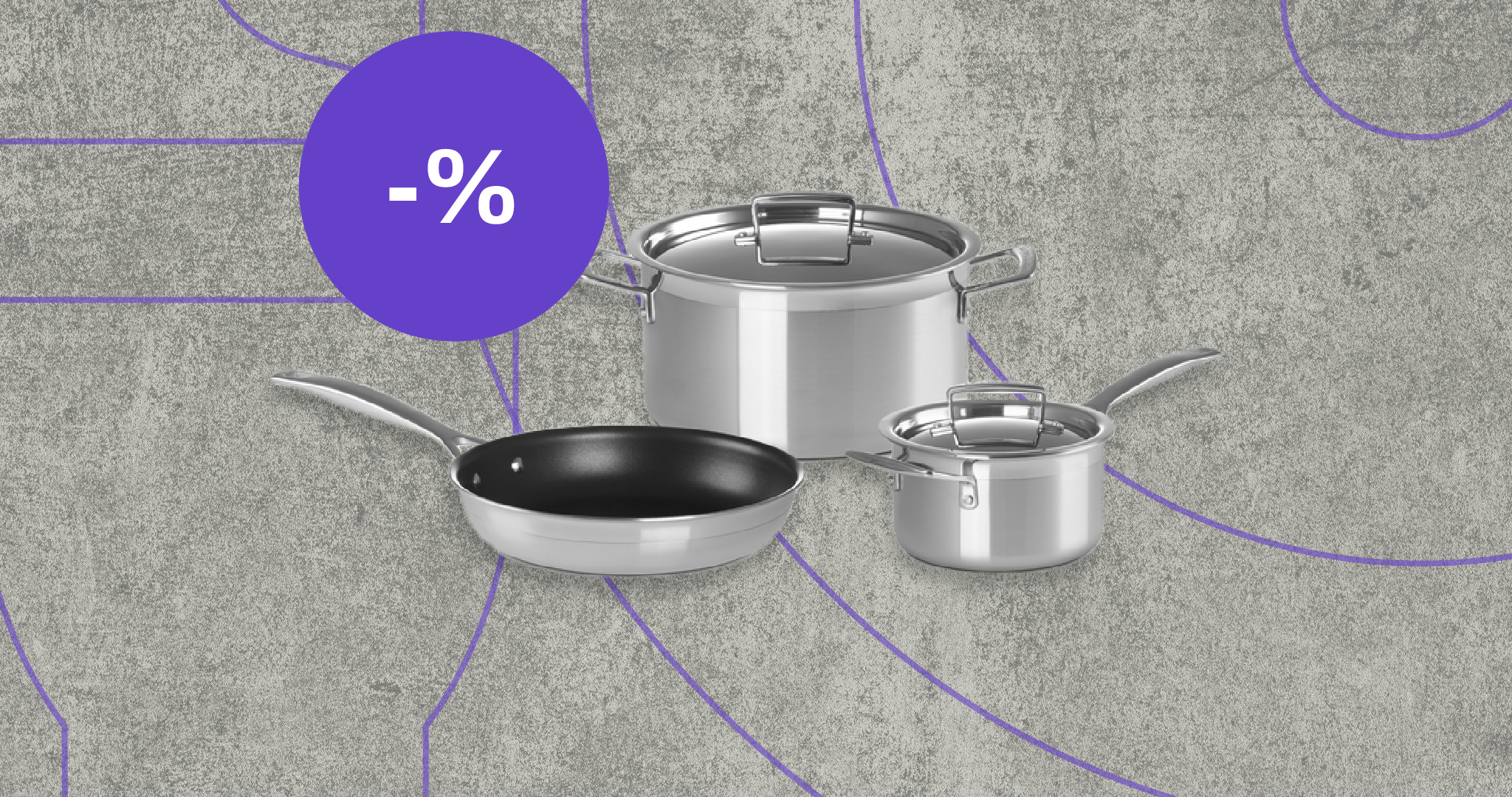 Le Creuset set met kortingslabel