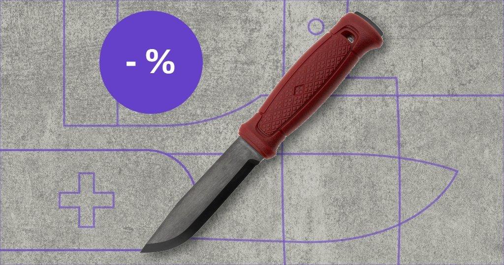 Morakniv faca con etiqueta de desconto