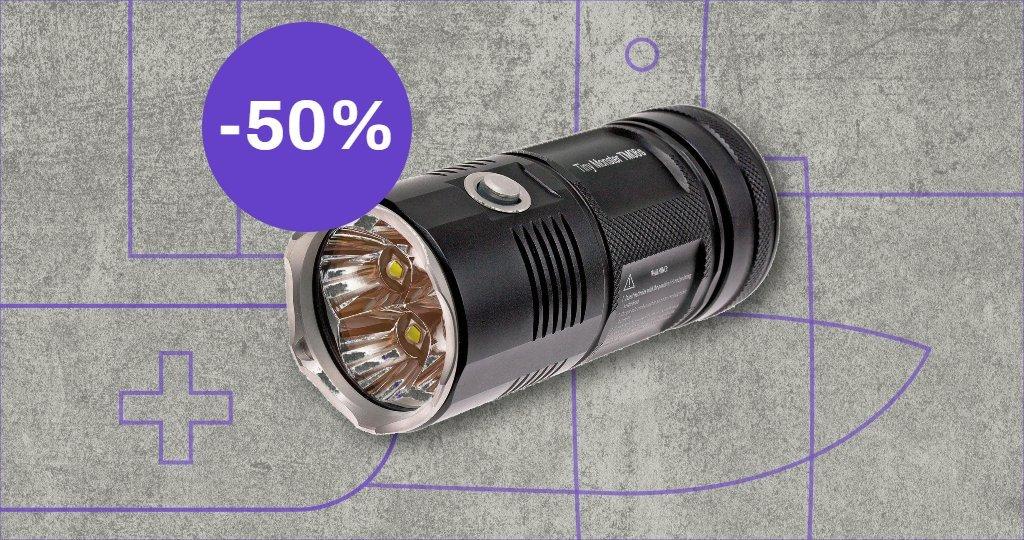 NiteCore Lamp mit Rabattetikett