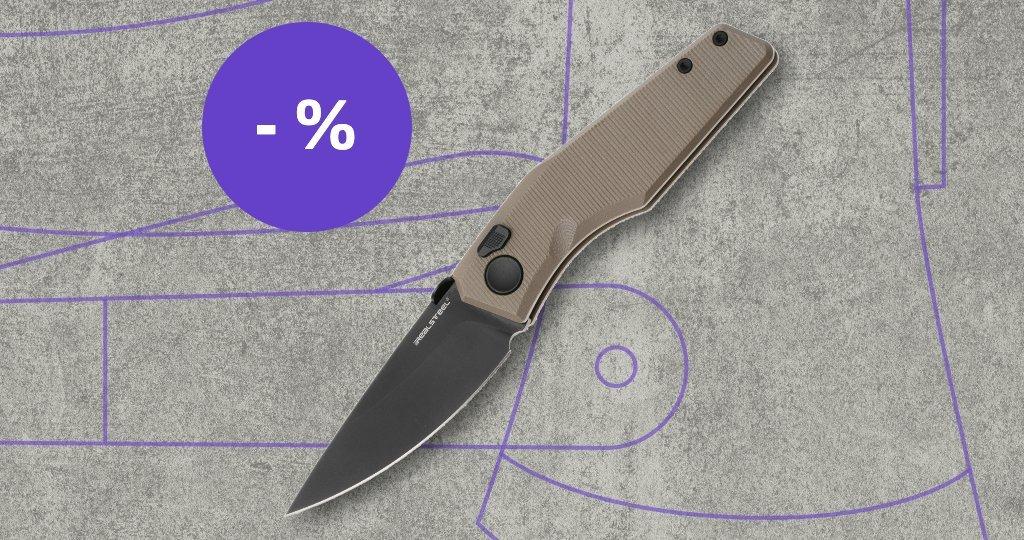 Real Steel knife with discount label