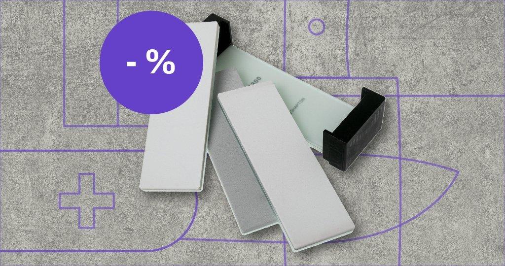 Shapton slijpsteenset met kortingslabel